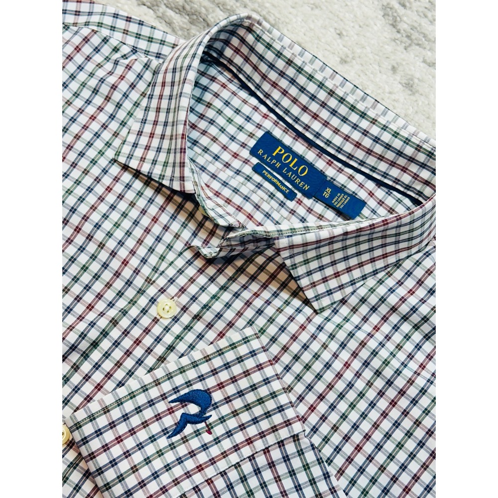 Polo Ralph Lauren Button Down Shirt Mens XL Multicolor Plaid Performance Stretch